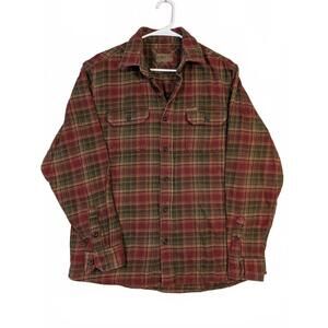 Orvis Classic Collection Plaid Flannel Shirt Jacket Button Front Mens Medium